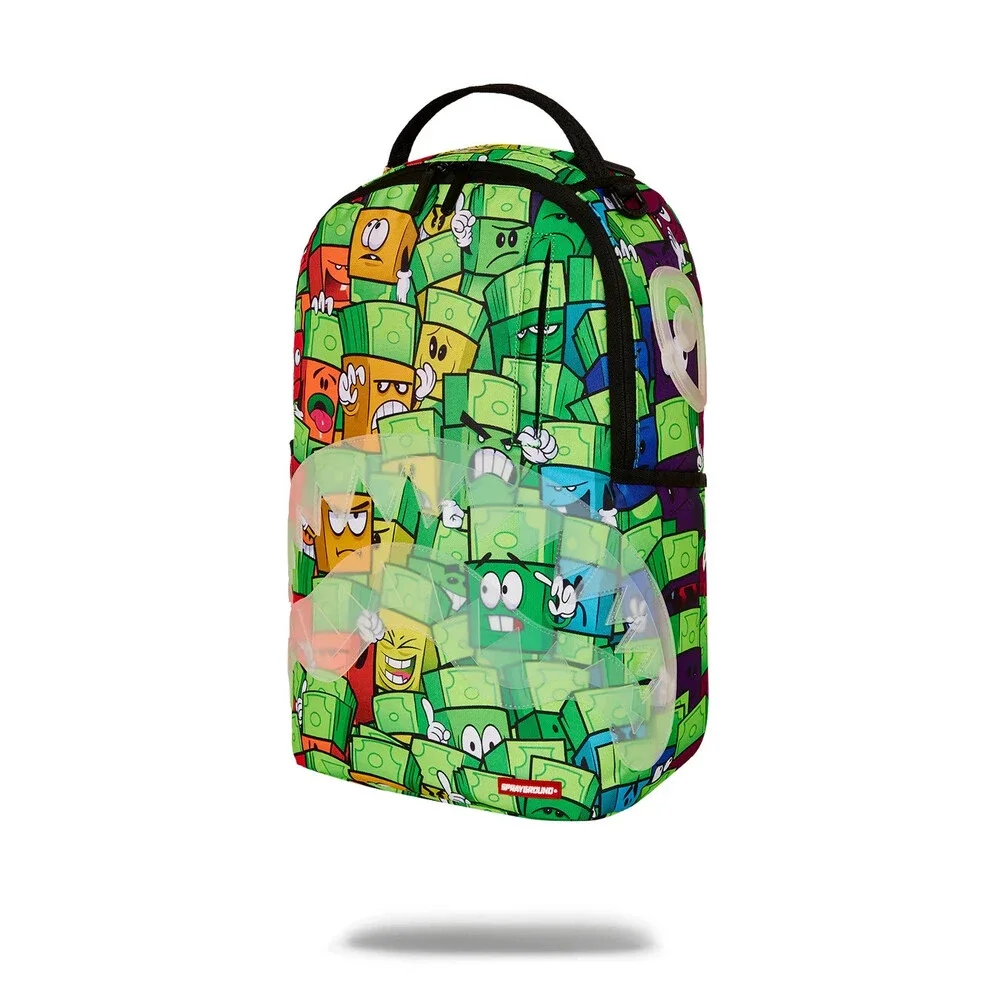 Sprayground Money Boyz DLXSV Backpack Unisex Green Graohic Top Handle Bag SGB47